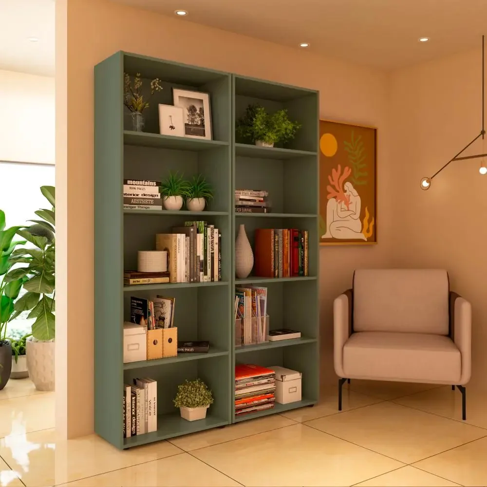 Estante Para Livros Artely Menta 10 Prateleiras 180x120x30cm