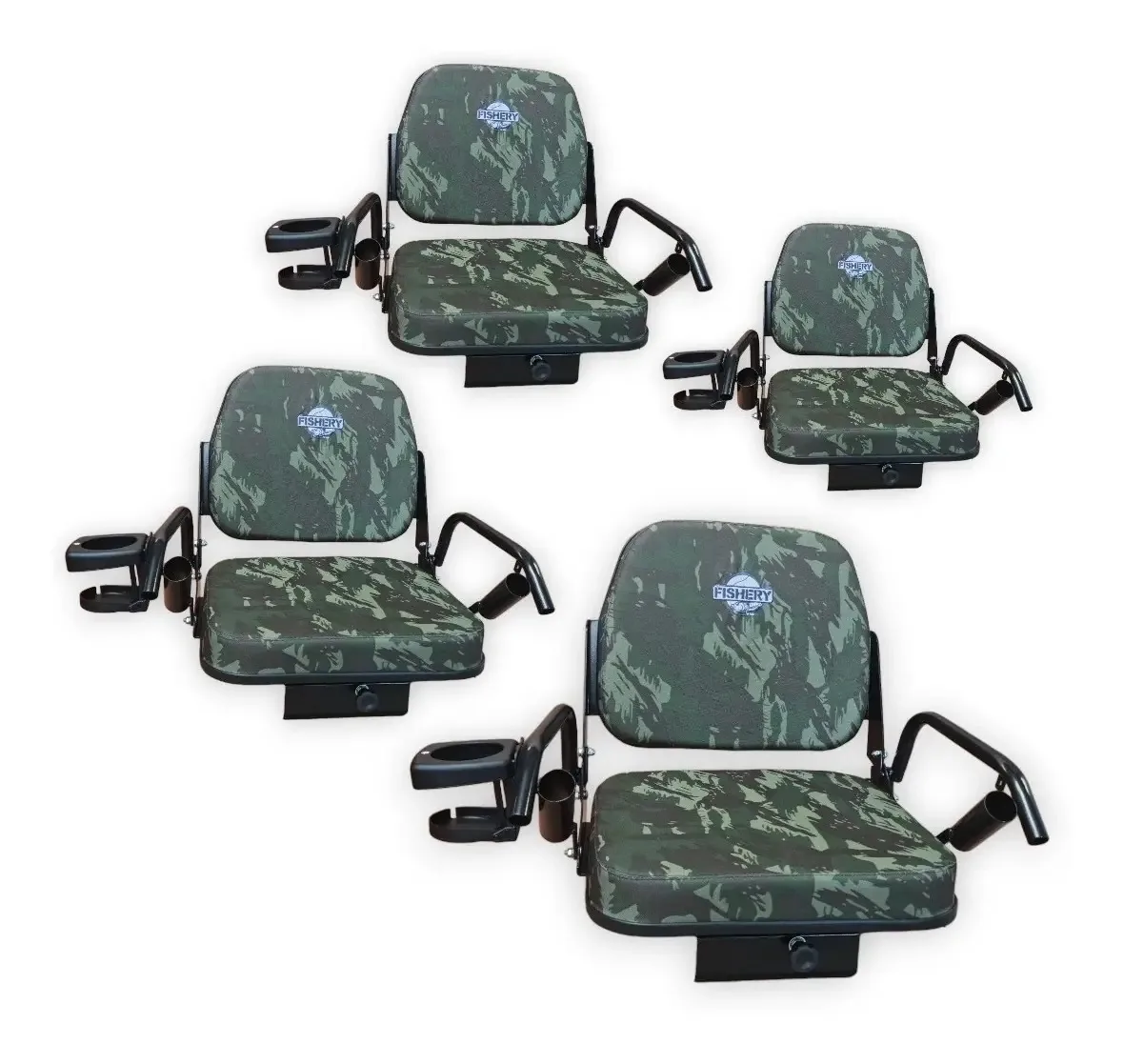 4 Cadeiras De Barco Completas Com Acessórios Cor Elite Camuflada