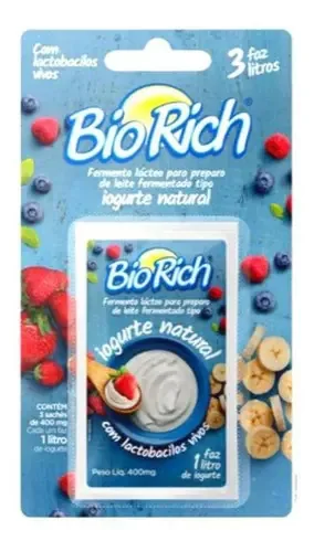 Bio Rich Fermento Lácteo 1 Cartela Com 3 Sachês De 400mg