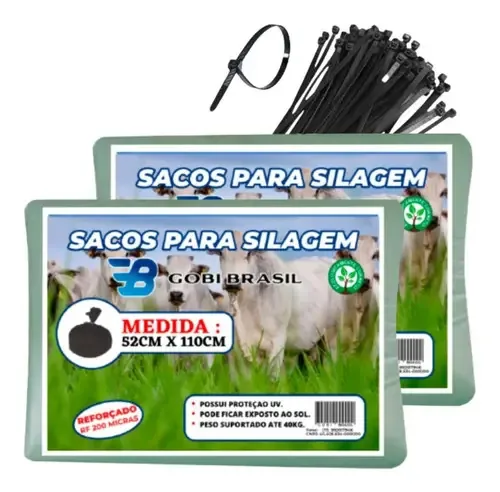 Saco De Silagem 100 Unidades + 100 Abraçadeiras