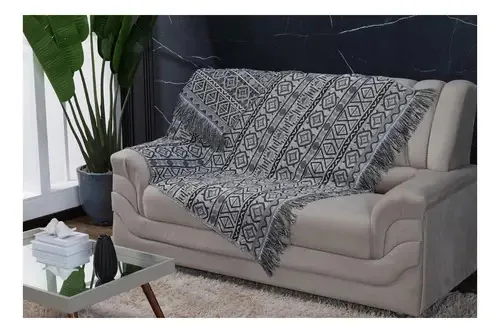Manta Para Sofá Jacquard Dupla Face - Tribal