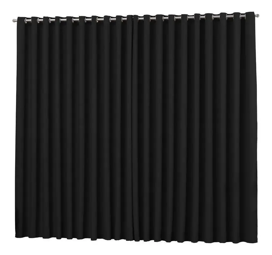 Cortina Blackout Tecido Para Quarto 3,00m - Preta