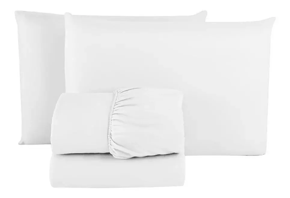 Roupa De Cama King Percal De Algodão Premium 3 Pç - Branca