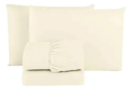 Roupa De Cama King Percal De Algodão Premium 3 Pç - Palha