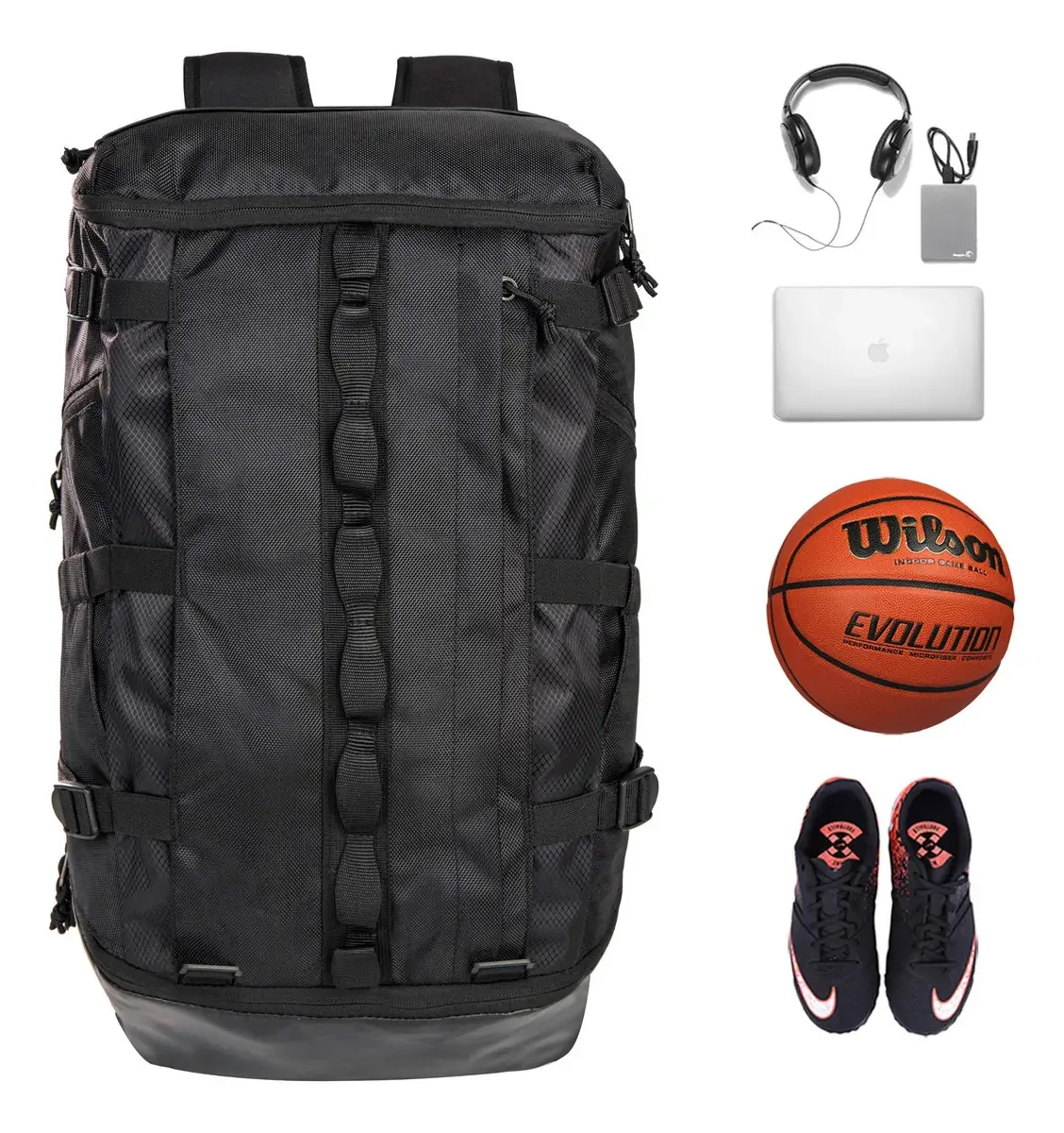 Trailkicker Mochila Juvenil de Basquete com Compartimento para Bola e Bolso para Sapatos, Bolsa de Equipamento Esportivo de Futebol