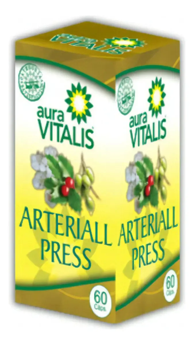 Arteriall Press 60 cápsulas de azeitona, algas marinhas, L, arginina, sabor natural