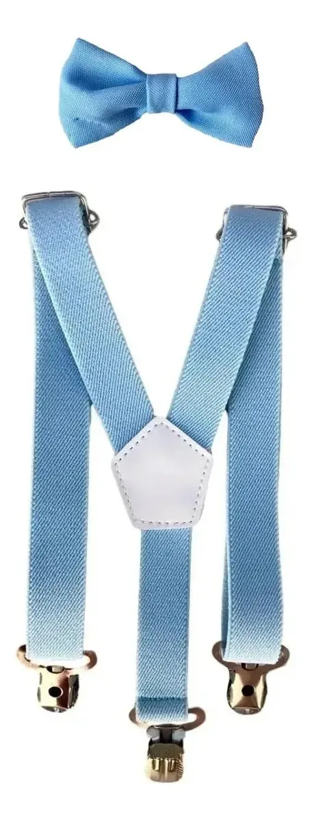 Kit Suspensório E Gravata Infantil Atacado Cor Azul-claro