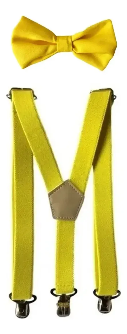 Kit Suspensório E Gravata Infantil Atacado Cor Amarelo