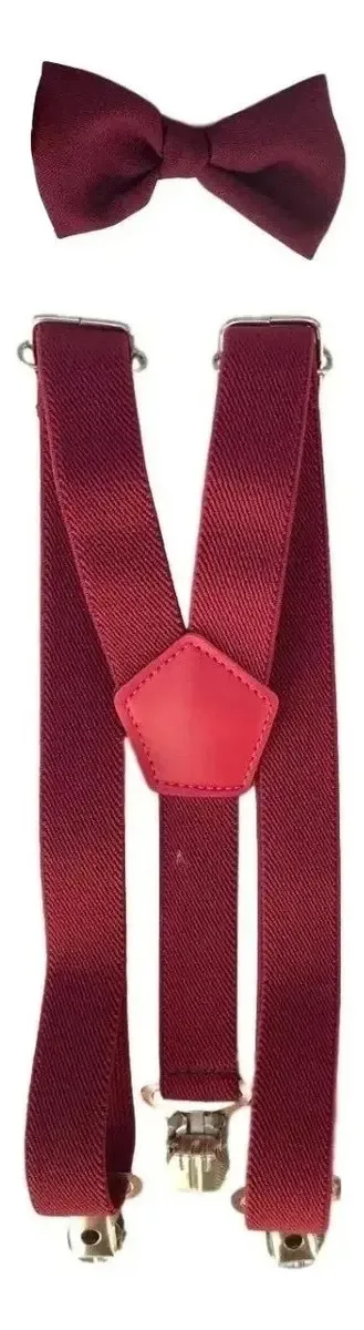 Kit Suspensório E Gravata Infantil Atacado Cor Bordô