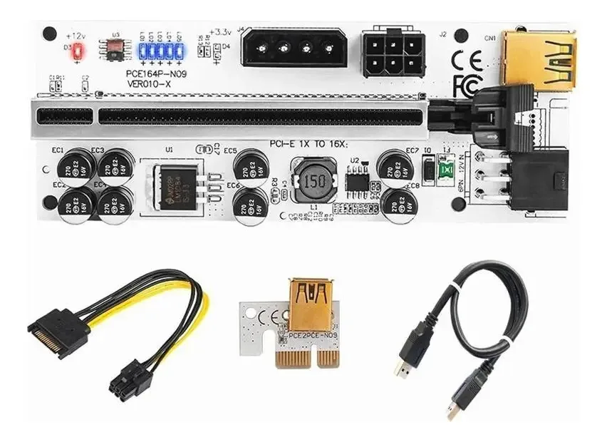 Cabo Riser Ver 010-x Pci-e X16 Mineração
