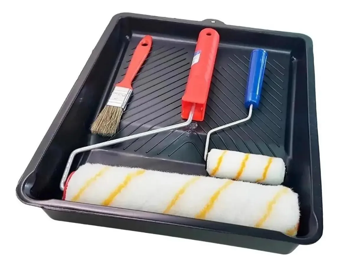 Kit Pintura Bandeja + Rolo Grande + Rolo Pequeno + Pincel 1