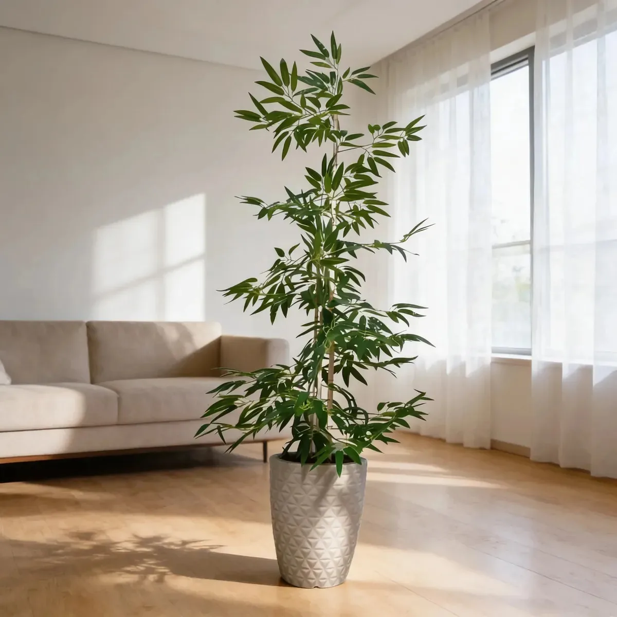 Bambu Da Sorte Artificial 1,65m Com Vaso Decorativo Kkia