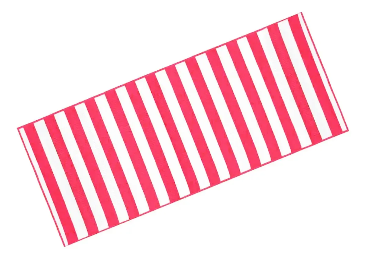 Tapete Esteira De Chão Praia 180x70cm Listrado Solteiro Cor Vermelho