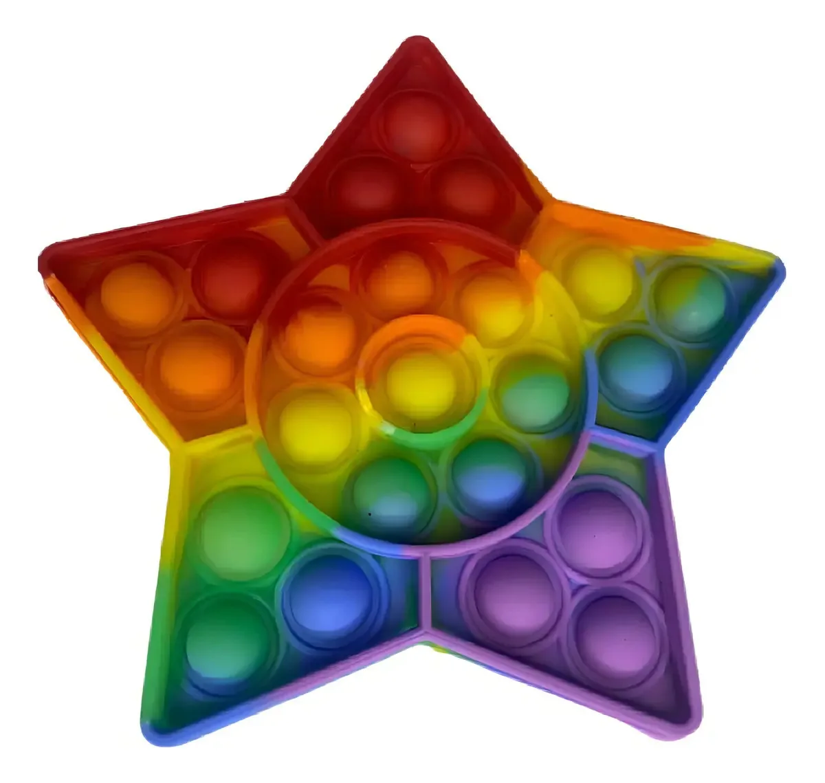 Fidget Toys Hand Spinner Anti Stress Pop It Bolha Colorido Cor Estrela