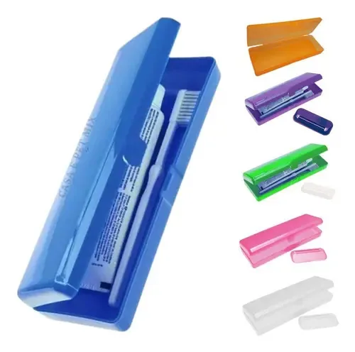 Porta Escova de Dentes Individual Azul Plástico Casa e Pet Mix