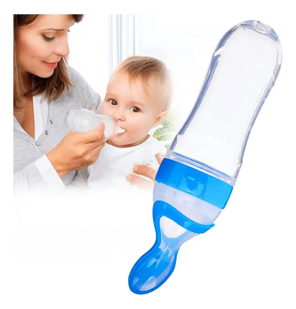 Kit Chupeta Alimentadora Fruta Bebe + 1 Mamadeira Dosadora Cor Azul Tamanho Da Chupeta Padrão