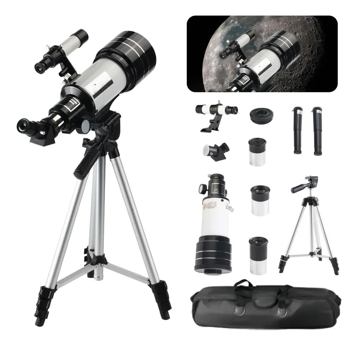 Telescópio Astronômico Profissional 70/400mm Monocular 200x