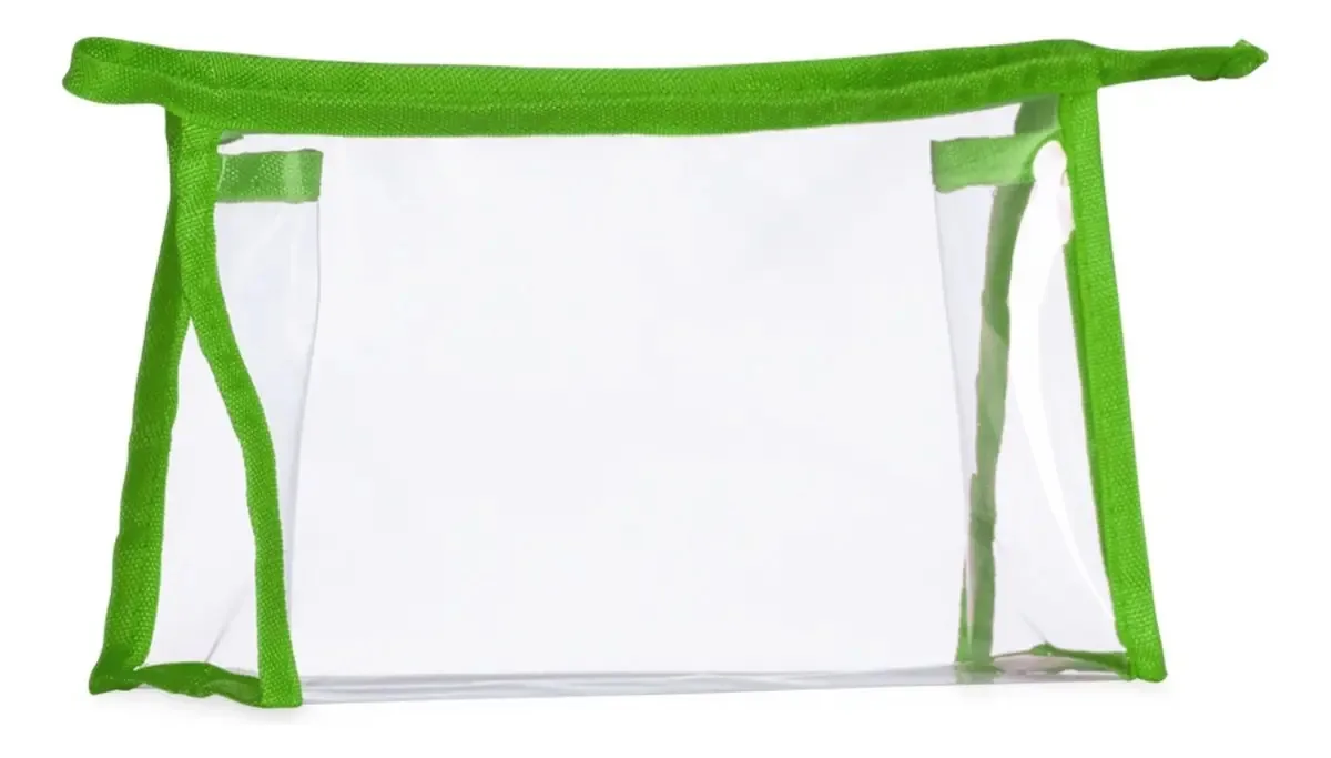 10 Necessaires Transparente Pequena Para Viagem Ou Maquiagem Cor Verde