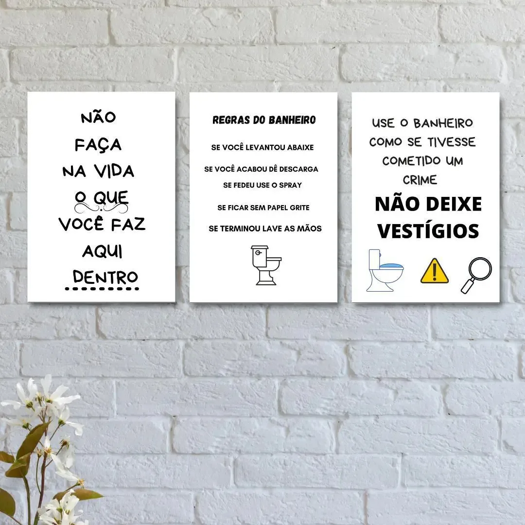 Placas Decorativas Regras Não Deixe Vestígios 002