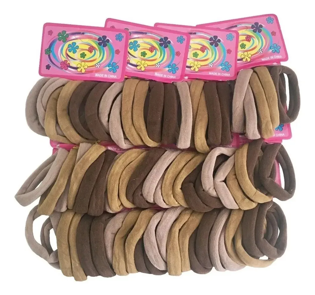 72 Elásticos De Cabelo Rabicó Xuxinha Tons De Marrom
