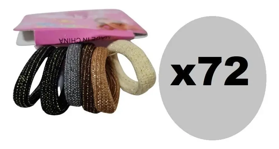Kit 72 Elásticos De Cabelo Xuxinha Brilhosa Cores Neutra