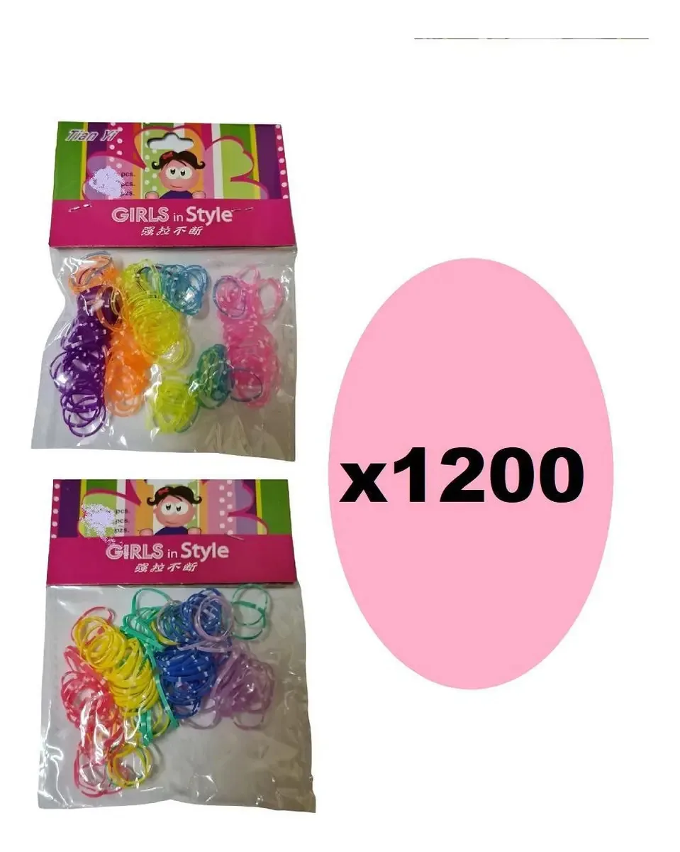1200 Xuxinhas Elásticos De Silicone Colorida Com Bolinha