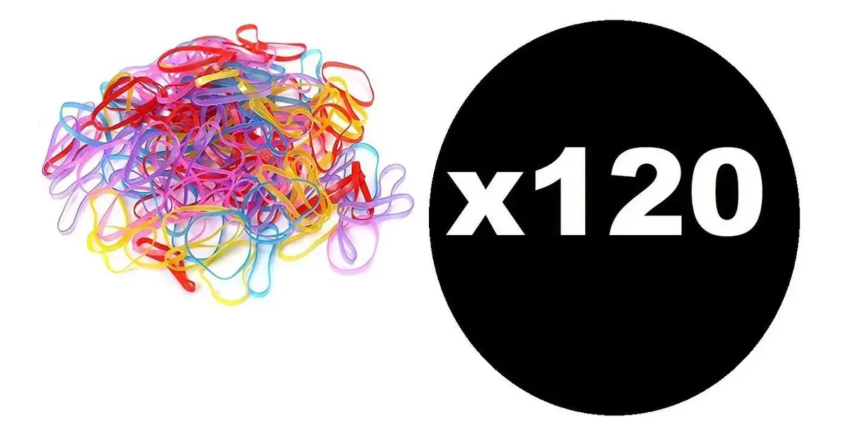 120 Elásticos De Silicone Cabelo Xuxinha Colorida Infantil