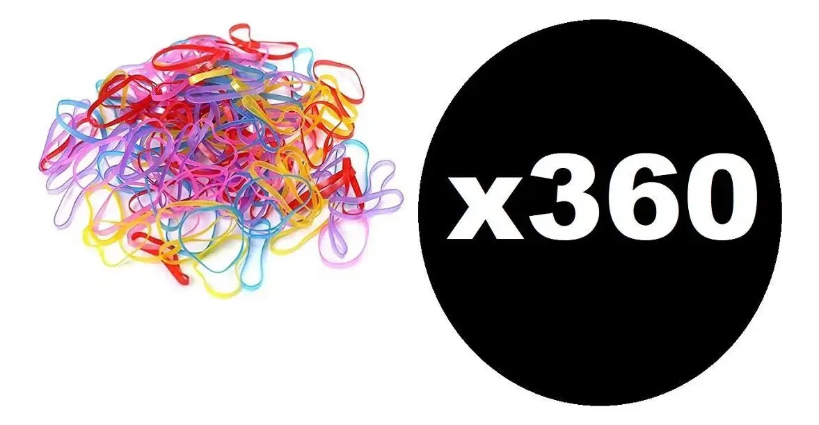 360 Xuxinhas Elásticos De Silicone Colorida Para Penteado