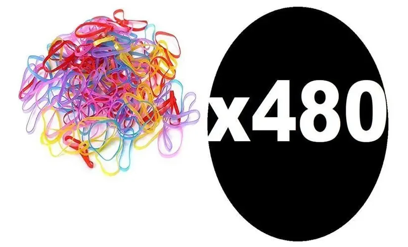 480 Xuxinhas Elásticos De Silicone Colorida Para Penteado