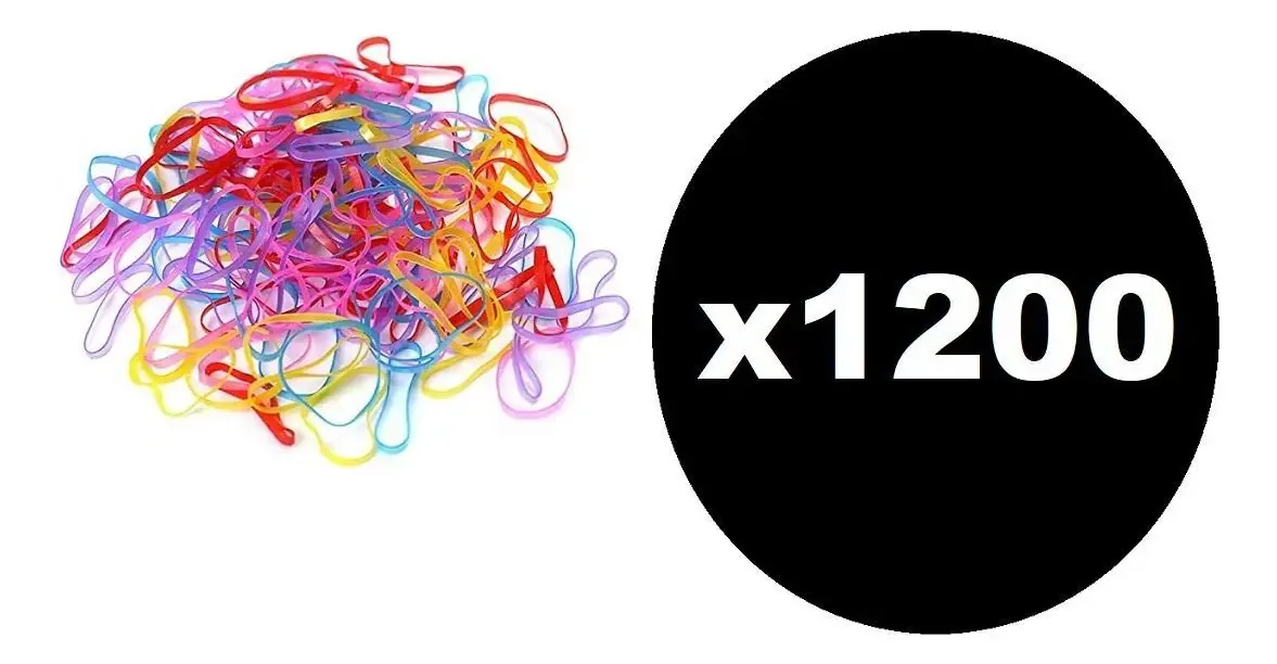 1200 Xuxinhas Elásticos De Silicone Colorida Para Penteado