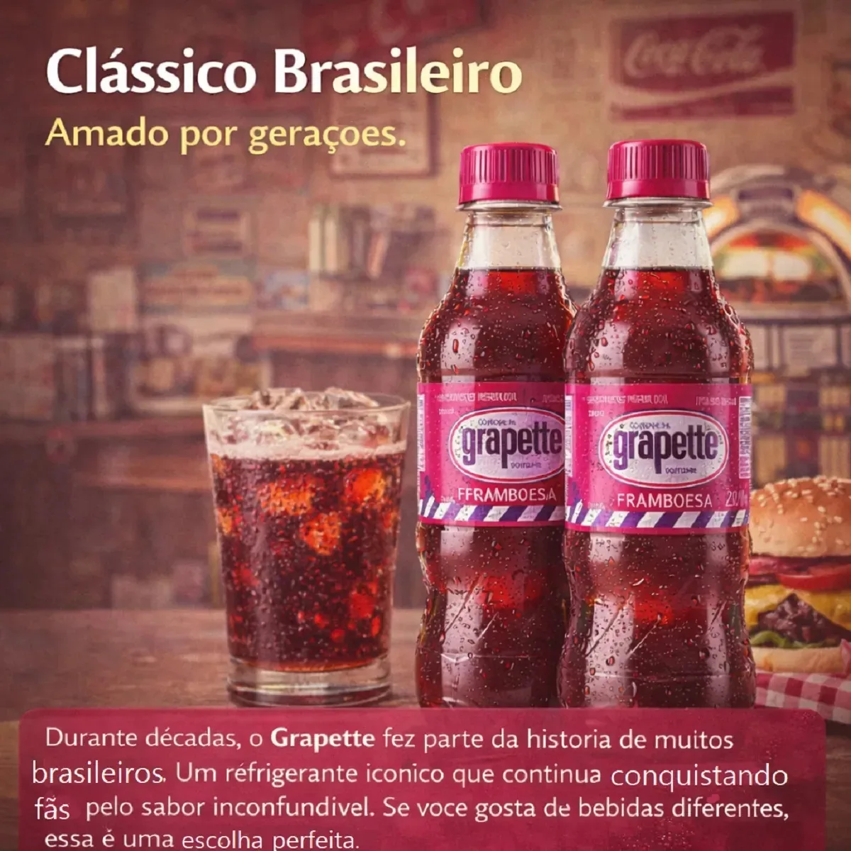 Refrigerante Grapette 200ml Framboesa 48 Unidades