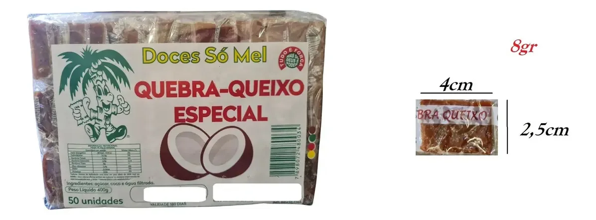 Quebra Queixo Pacote C/ 100 Unid Doces Atacado