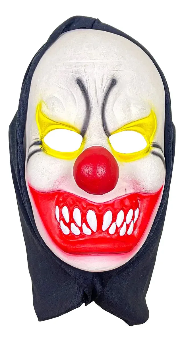 Máscara Cabeça Inteira Palhaço Látex Halloween Cosplay Branco Pacote Virtual
