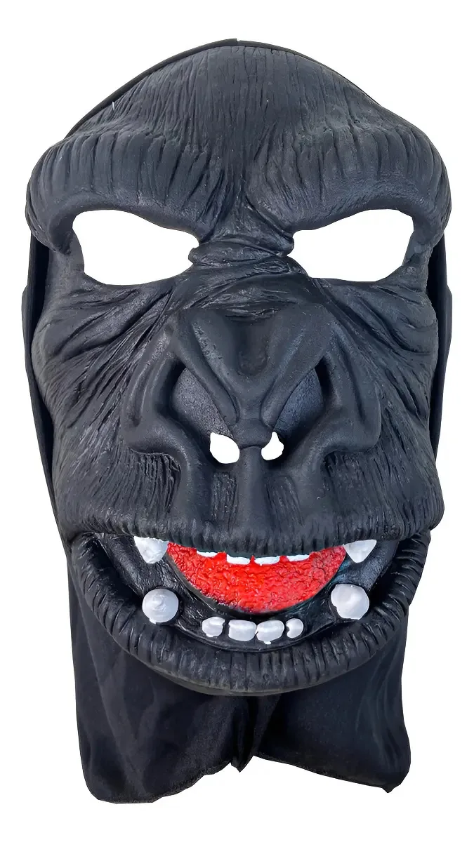 Máscara Látex Macaco Cabeça Inteira Preto Spook Fantasia Cosplay Infantil e Adulto