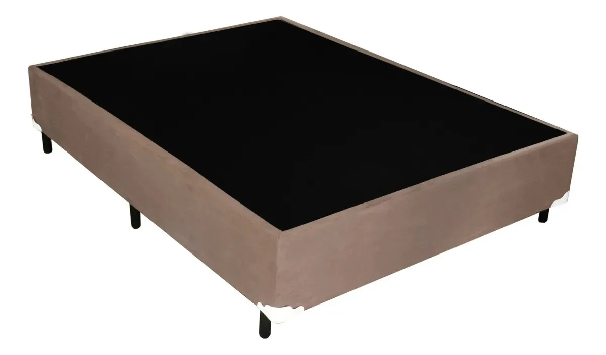 Cama Box Solteiro Suede Bege 88 X 188 X 36 Ducci Colchões