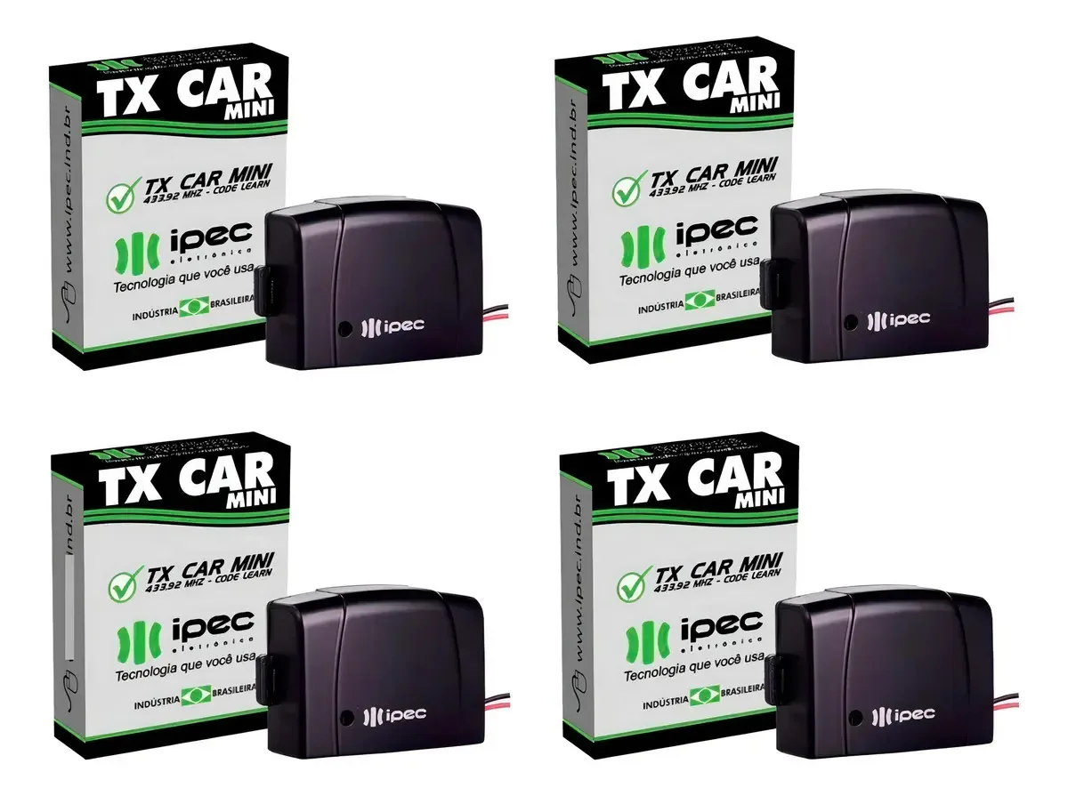 Kit 4 Controles Ipec Tx Car Mini Para Portão Farol Veículo