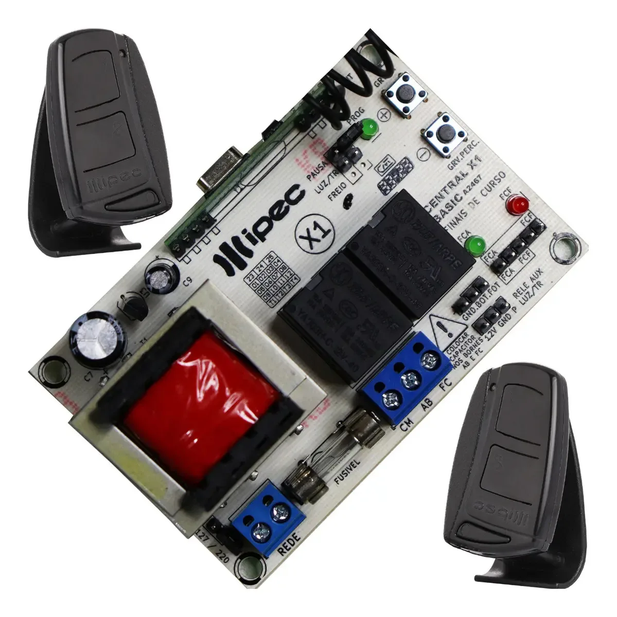 Central X1 Basic Ipec Eletronica Para Automatizadores + 2 Controles