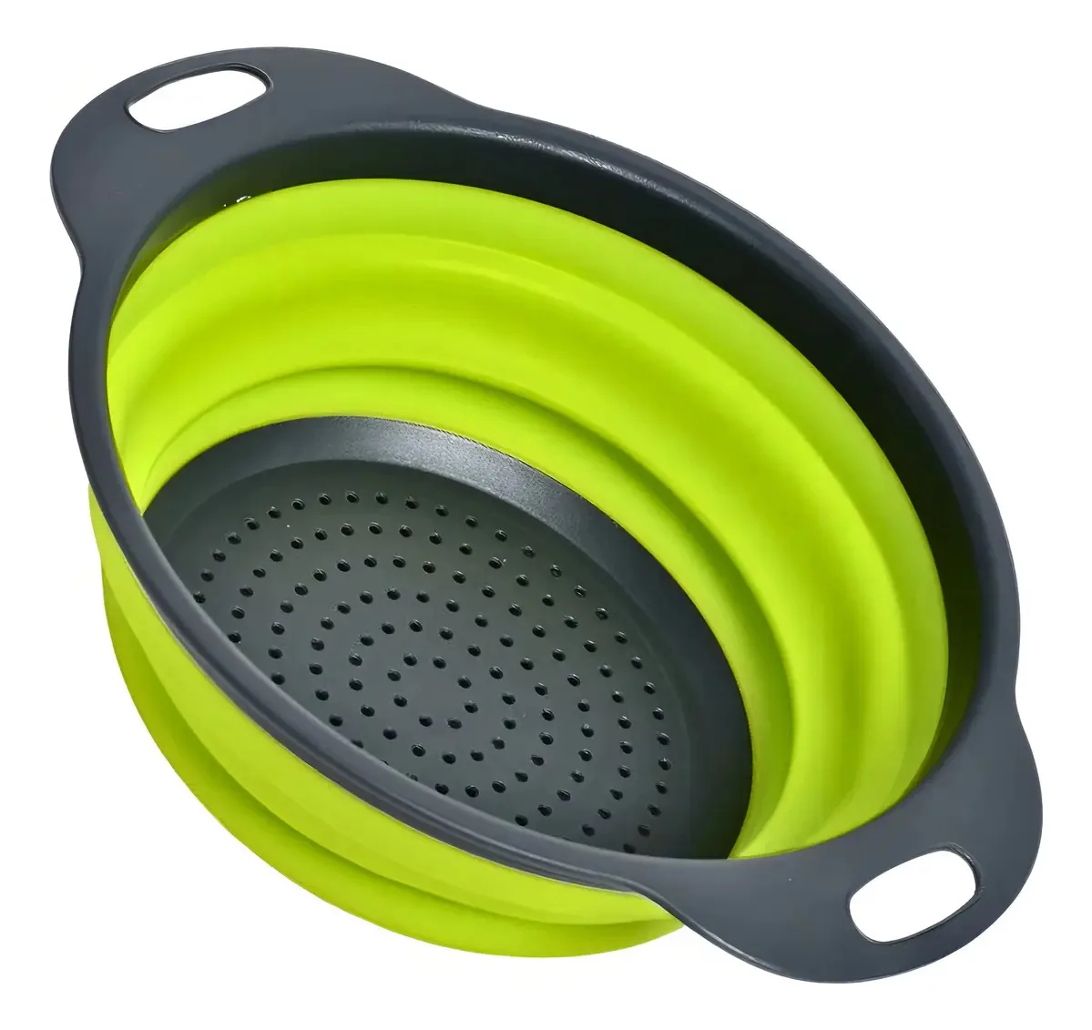 Escorredor Para Alimentos Retrátil De Silicone Cozinha Verde