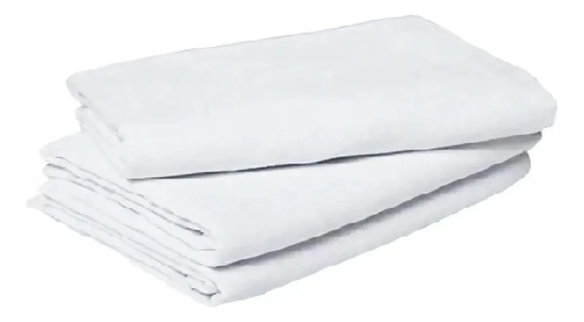 Kit 3 Panos De Chão De Microfibra 50x70cm Limpeza - Branco