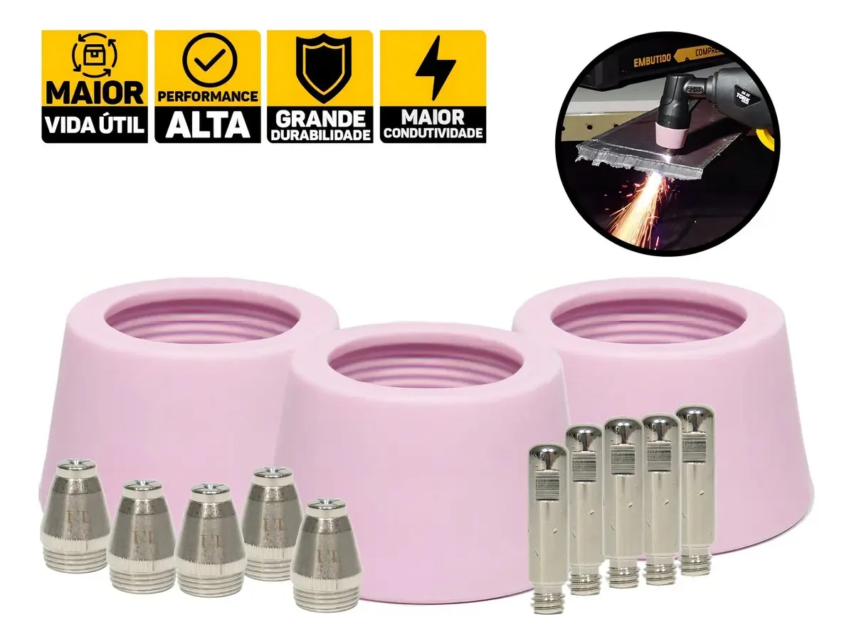 Kit 5 Bicos + 5 Eletrodos + 3 Bocais Tocha Sg55 Ag60 Wsd60