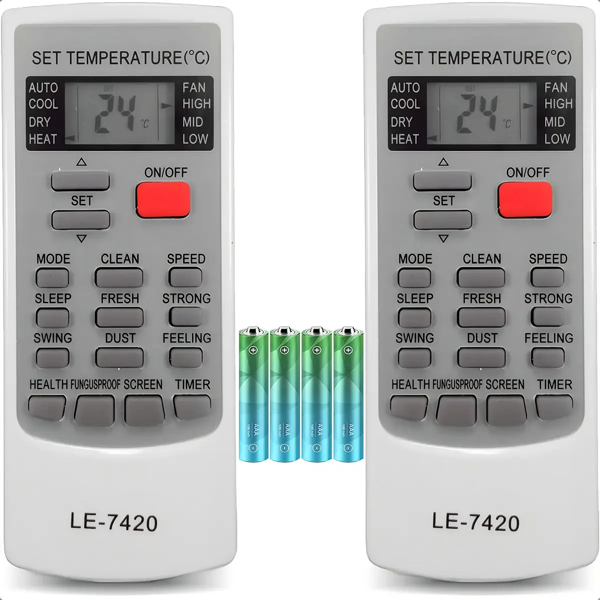 Kit 2 Controles Ar Condicionado Elgin Ecoplus YKR-H/002E Cinza