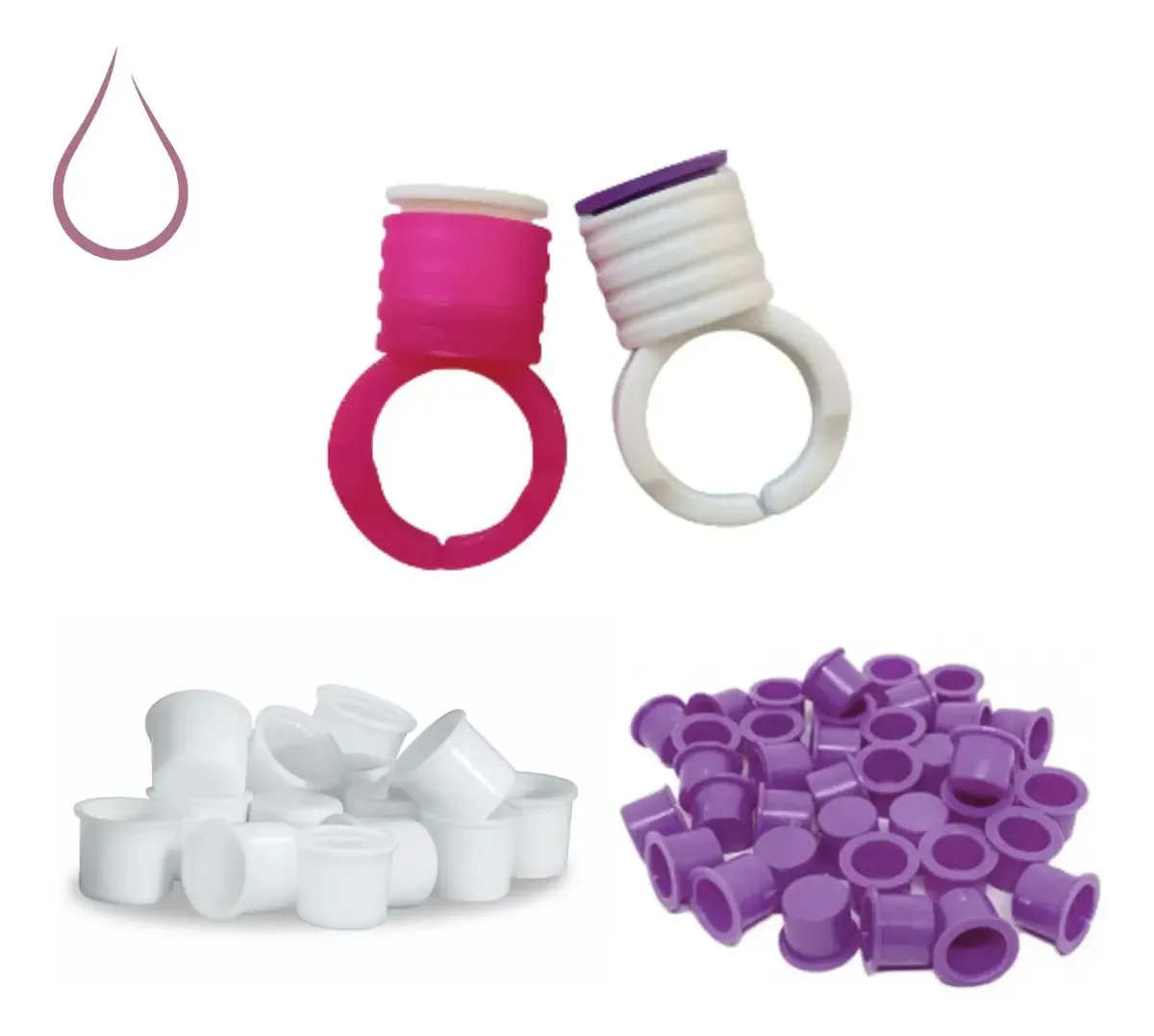 Kit Para Aplicação De Henna Anel Batoque + Batoques Descart
