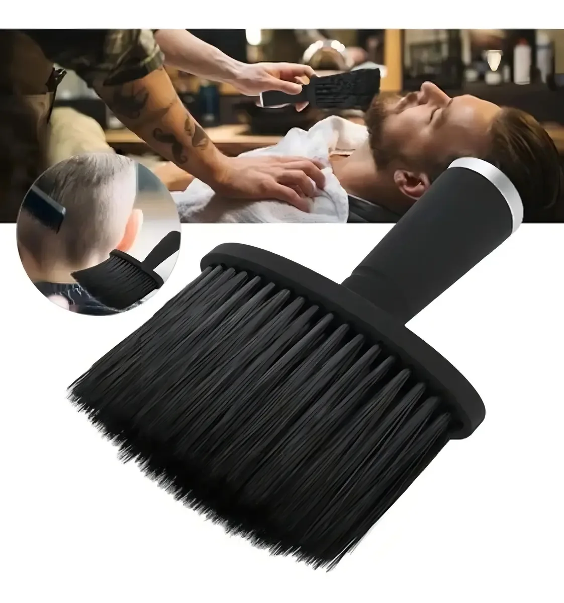 Espanador Uso Profissional Preto Bastão Para Cabelo E Barba