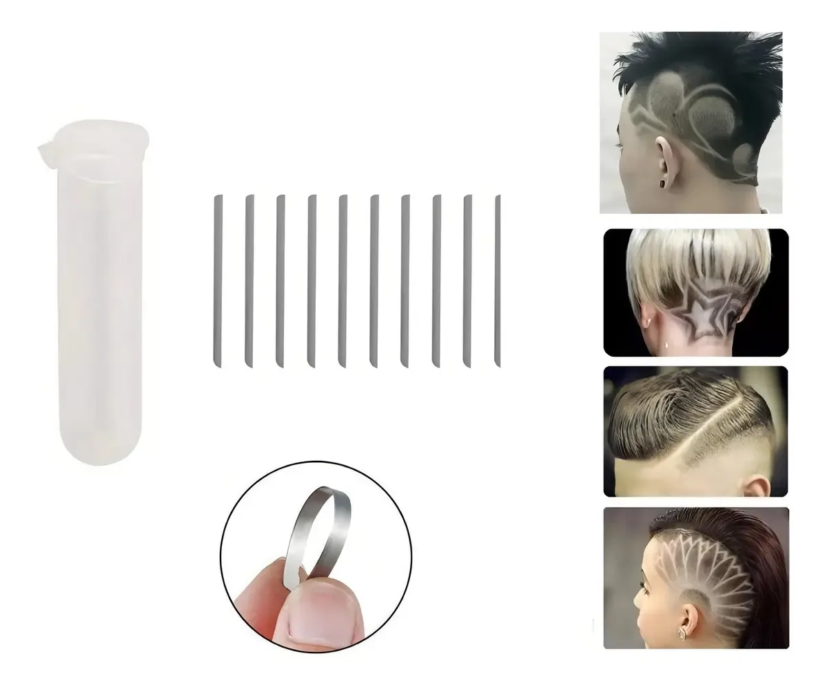 Kit de Lâminas Capilares para Barbeiro Desenho – 10 Unidades