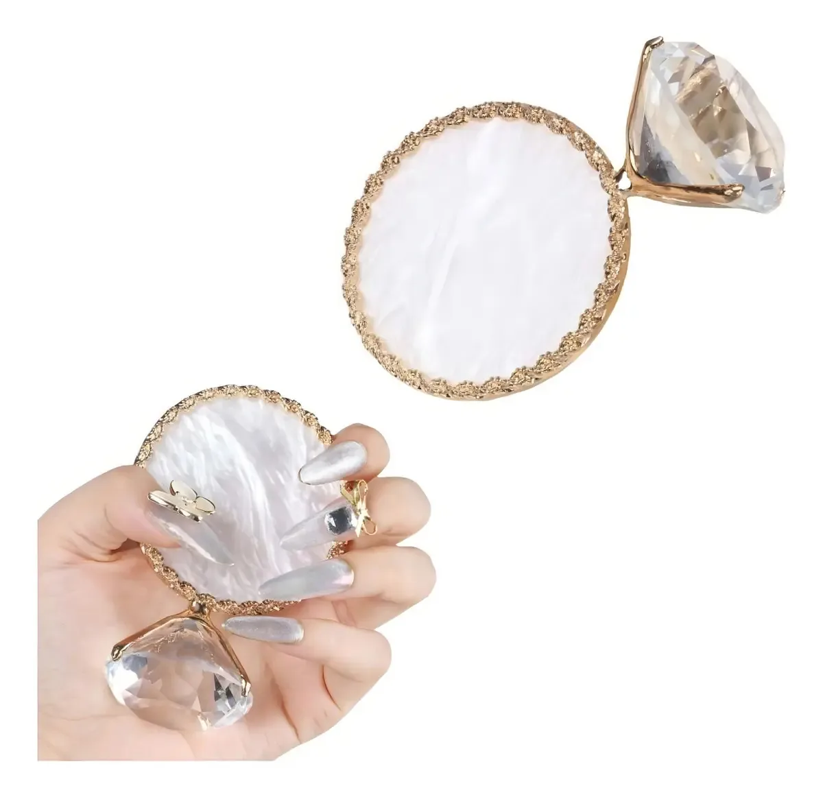 Anel Suporte Unha Strass Diamante Upbel Para Exibição e Foto Nail Art