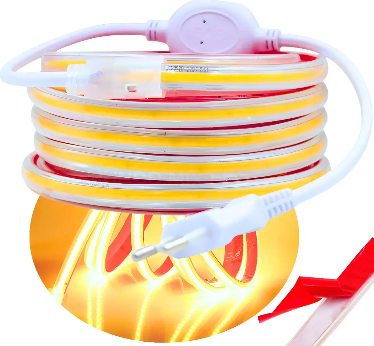 10mts Mangueira Fita LED COB 2835 IP67 Dimerizável Branco-quente