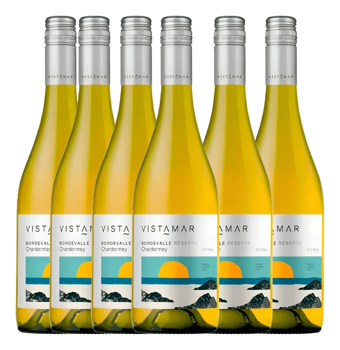 Kit 6 Vinhos Branco Chileno Vistamar Reserva Chardonnay