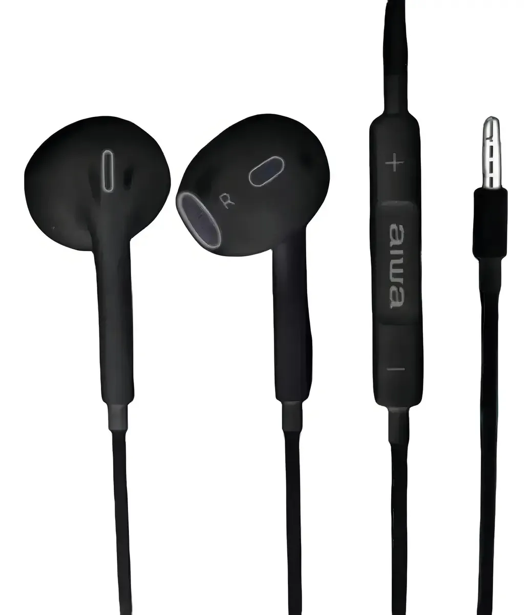 Fones de ouvido viva-voz ergonômicos Aiwa AW-i112N de 3,5 mm pretos