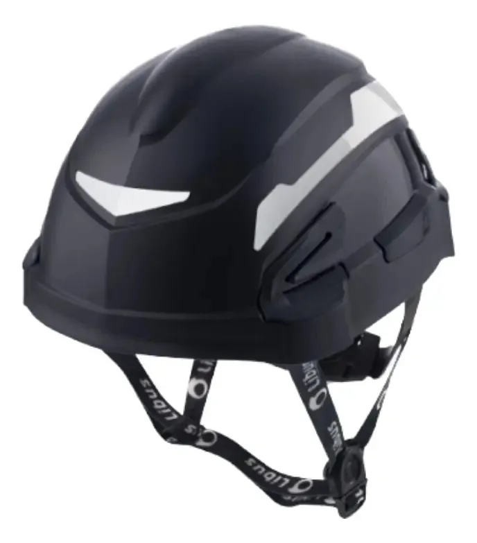 Capacete Refletivo Libus Andes Preto com Protetor de Queixo e Arnês em ABS