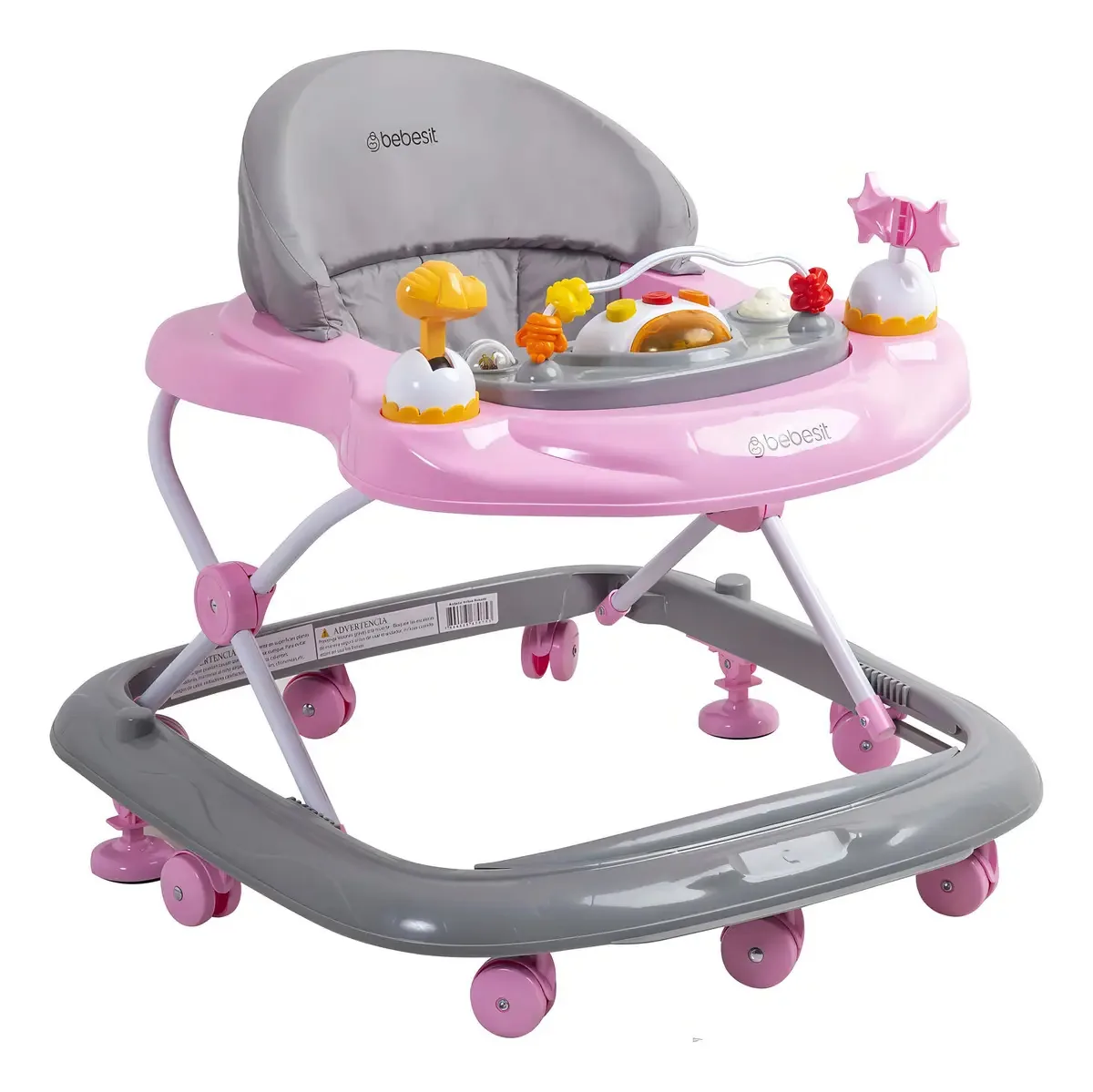 Andador Musical Airbus Pink Grey